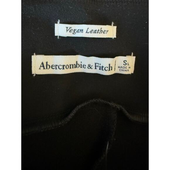 NWT Abercrombie & Fitch Faux Leather Pants Split Front Black Sz Small/Long - Picture 7 of 9